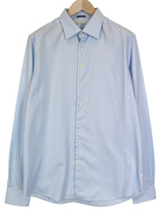 SUITSUPPLY Men's Formal Shirt 44L/17 1/2L Slim Blue Pure Cotton Long Sleeve Cut