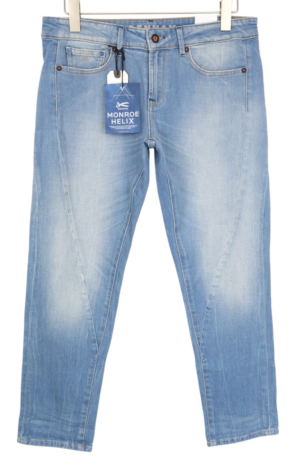 DENHAM Monroe Helix Women's Jeans W28/L28 Blue Cotton Stretch Girlfriend Taper