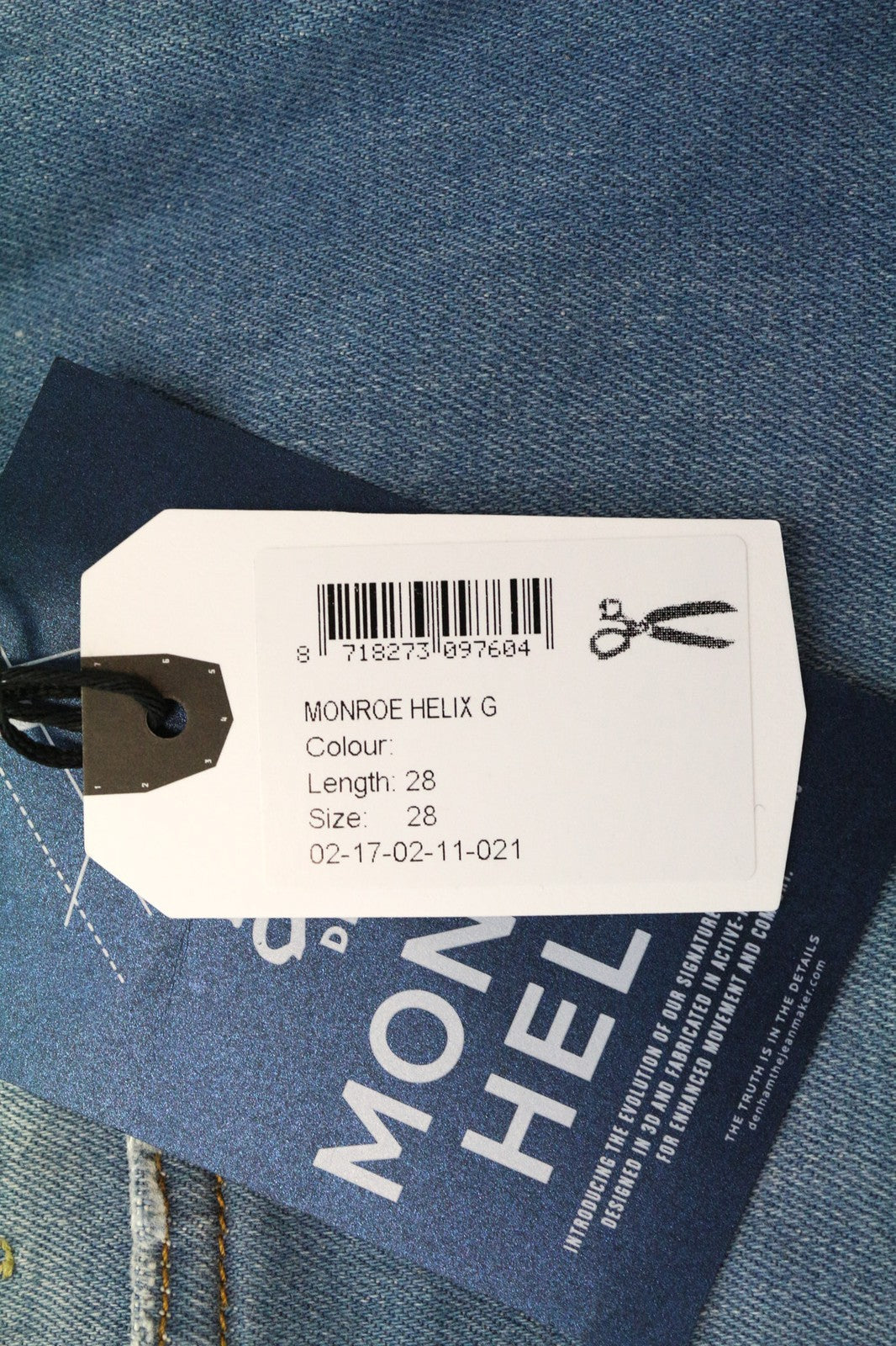 DENHAM Monroe Helix Women's Jeans W28/L28 Blue Cotton Stretch Girlfriend Taper