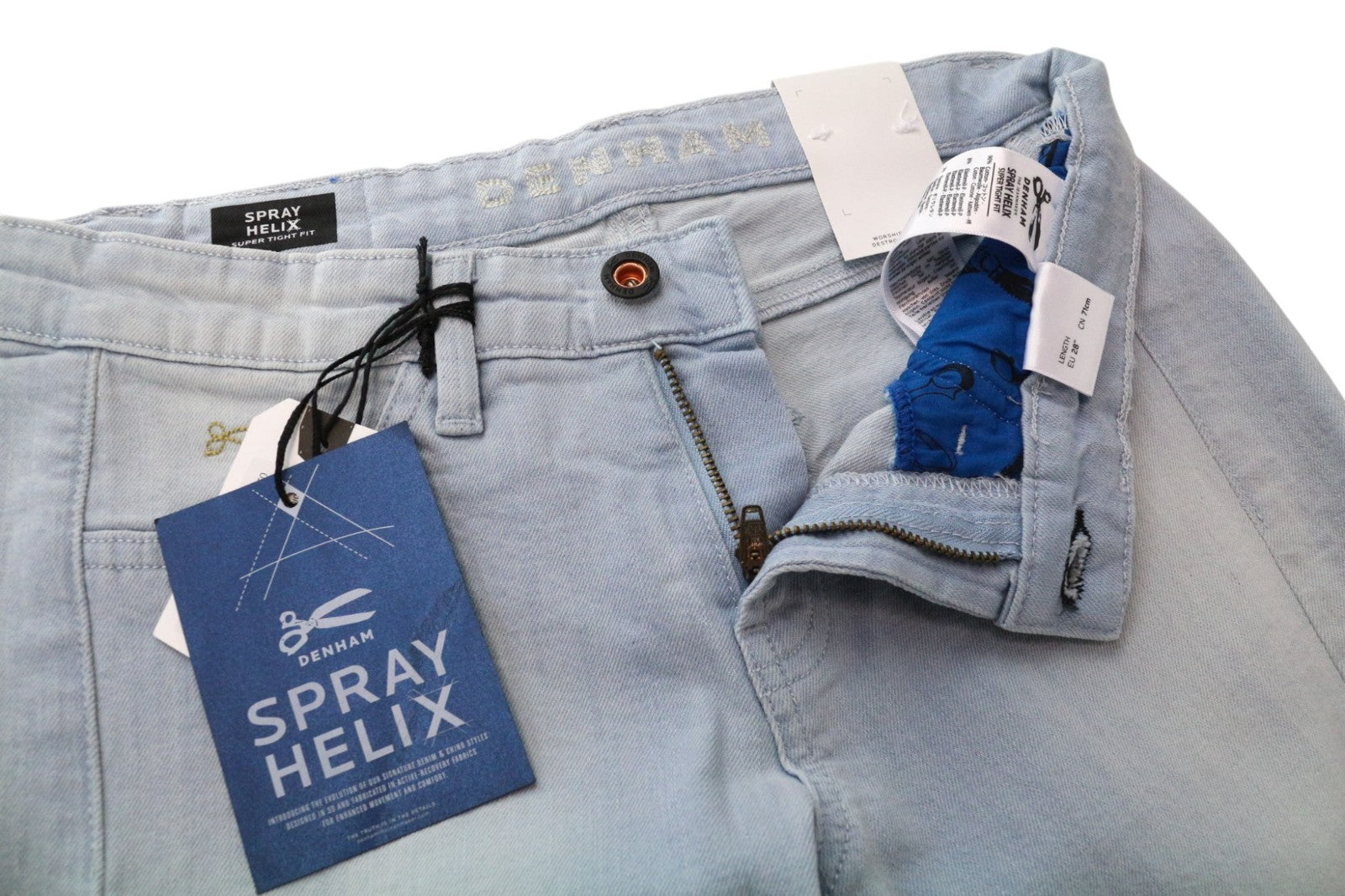 DENHAM Spray Helix Women's Jeans W26/L28 Blue Wash Cotton Stretch Super Skinny