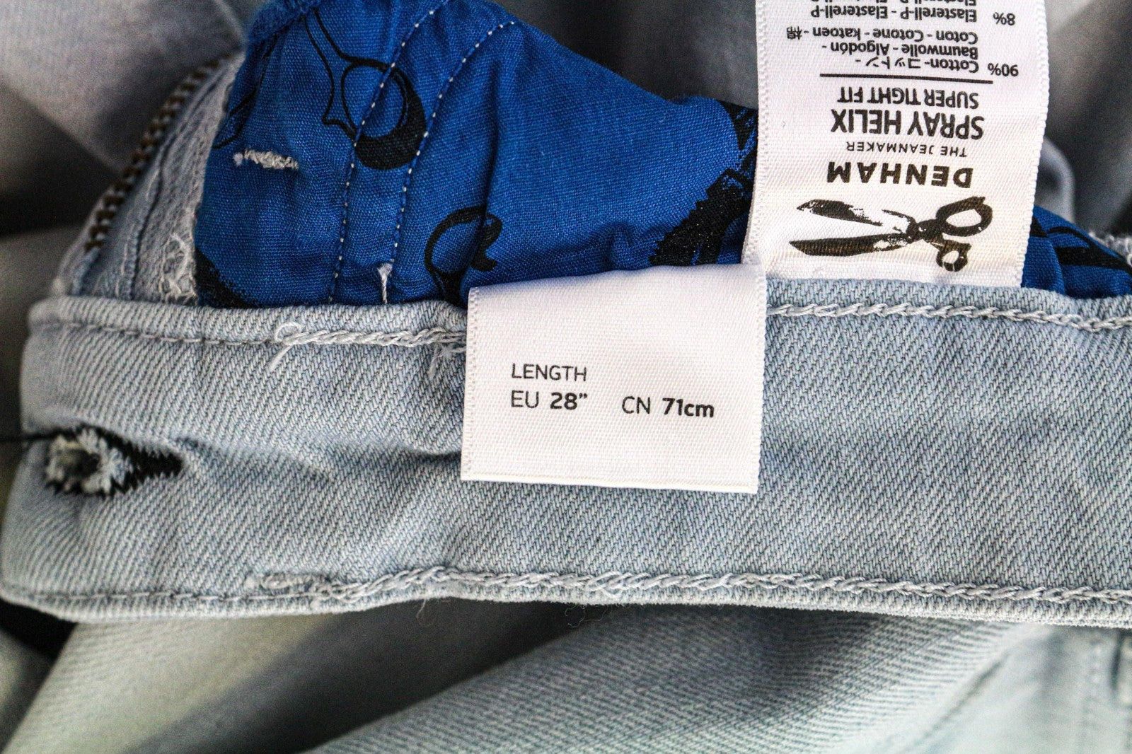 DENHAM Spray Helix Women's Jeans W26/L28 Blue Wash Cotton Stretch Super Skinny