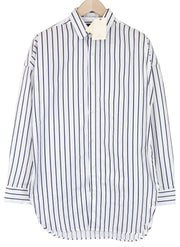 SCOTCH & SODA Ams Couture Men's Shirt M White Striped Long Fit Cotton