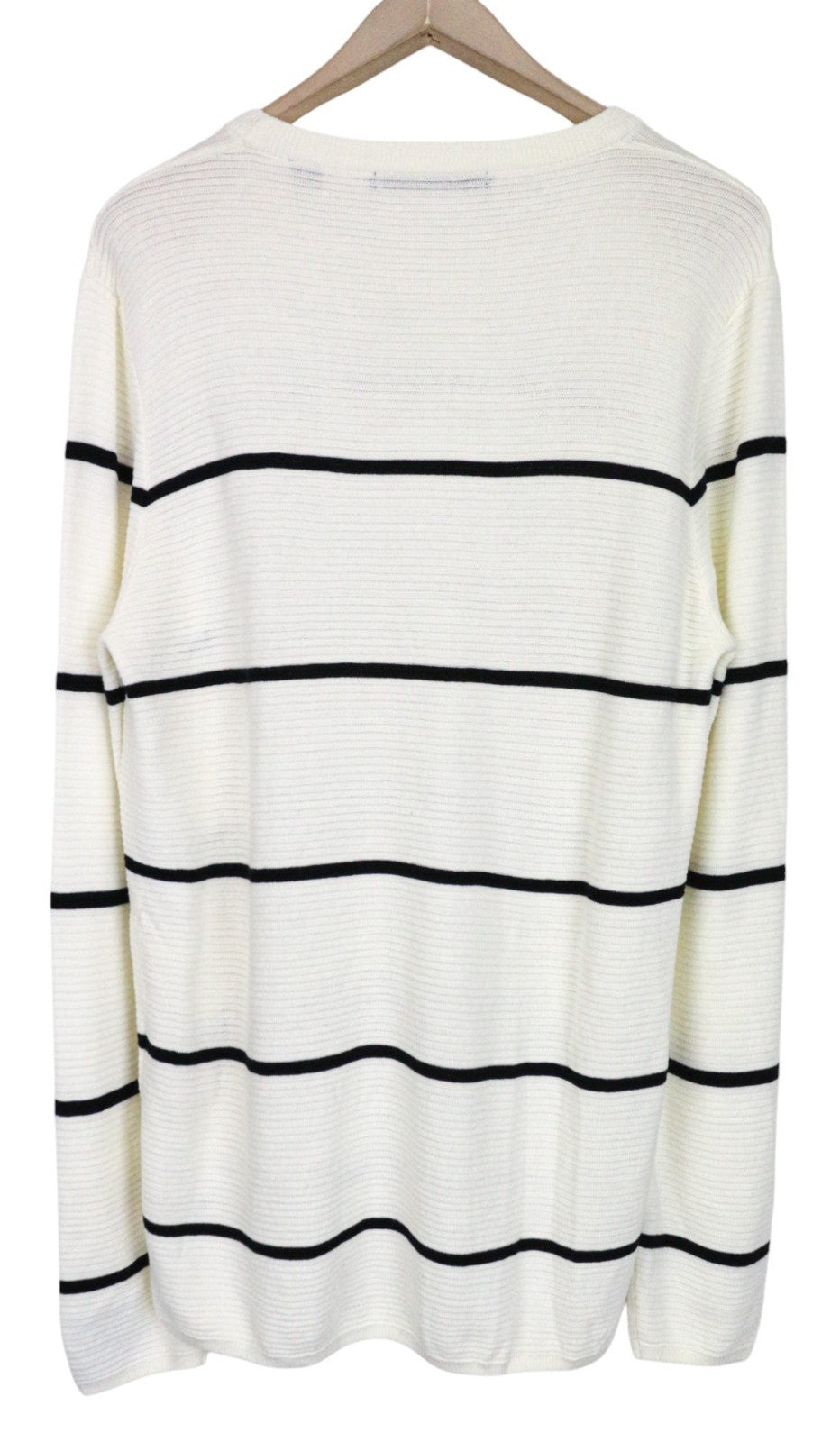 SCOTCH & SODA Ams Couture Men's Sweatshirt L Off-White Striped Cotton Pullover
