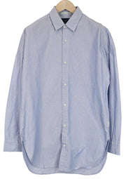SCOTCH & SODA Men's Shirt M Light Blue Cotton Stripe Long Sleeve Classic Fit