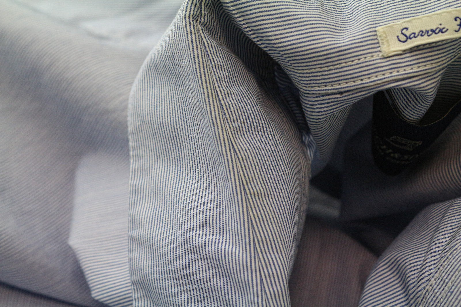 SCOTCH & SODA Men's Shirt M Light Blue Cotton Stripe Long Sleeve Classic Fit