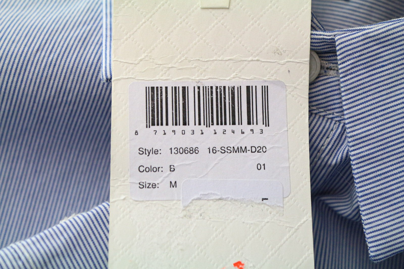 SCOTCH & SODA Men's Shirt M Light Blue Cotton Stripe Long Sleeve Classic Fit