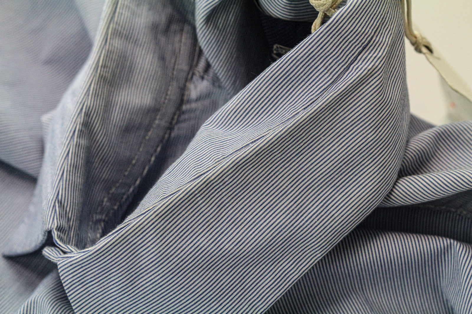 SCOTCH & SODA Men's Shirt M Light Blue Cotton Stripe Long Sleeve Classic Fit