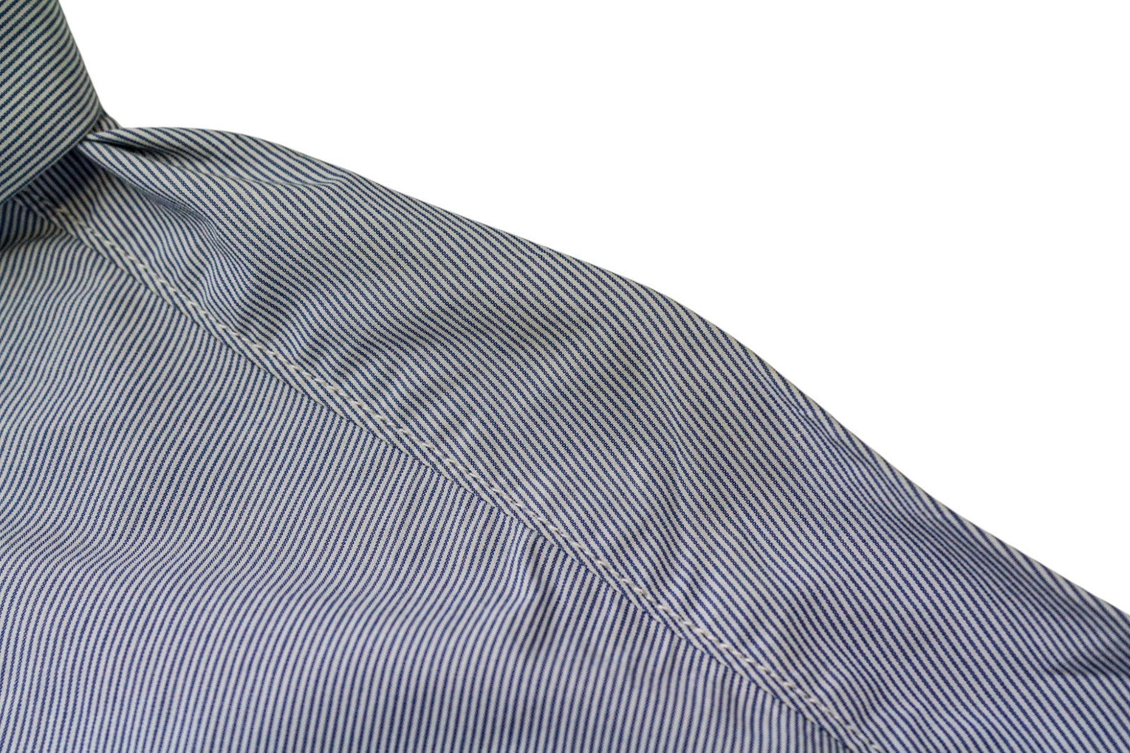 SCOTCH & SODA Men's Shirt M Light Blue Cotton Stripe Long Sleeve Classic Fit