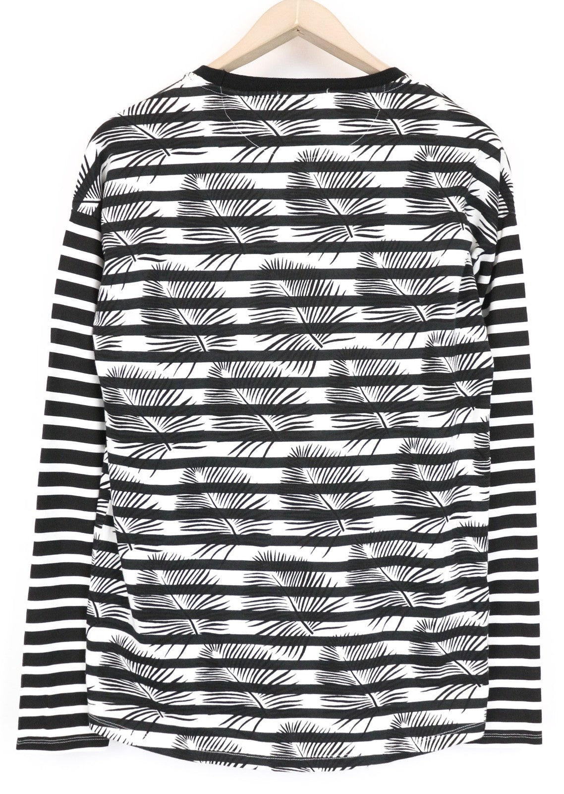 SCOTCH & SODA Men's Sweatshirt M Black Striped Cotton Pullover Floral Jersey