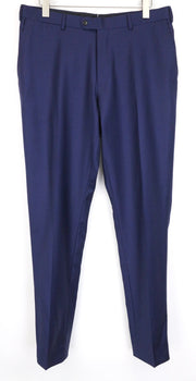 SUITSUPPLY Brescia Men's Trousers UK46L Blue Pure Wool Slim Classic Flat-Front