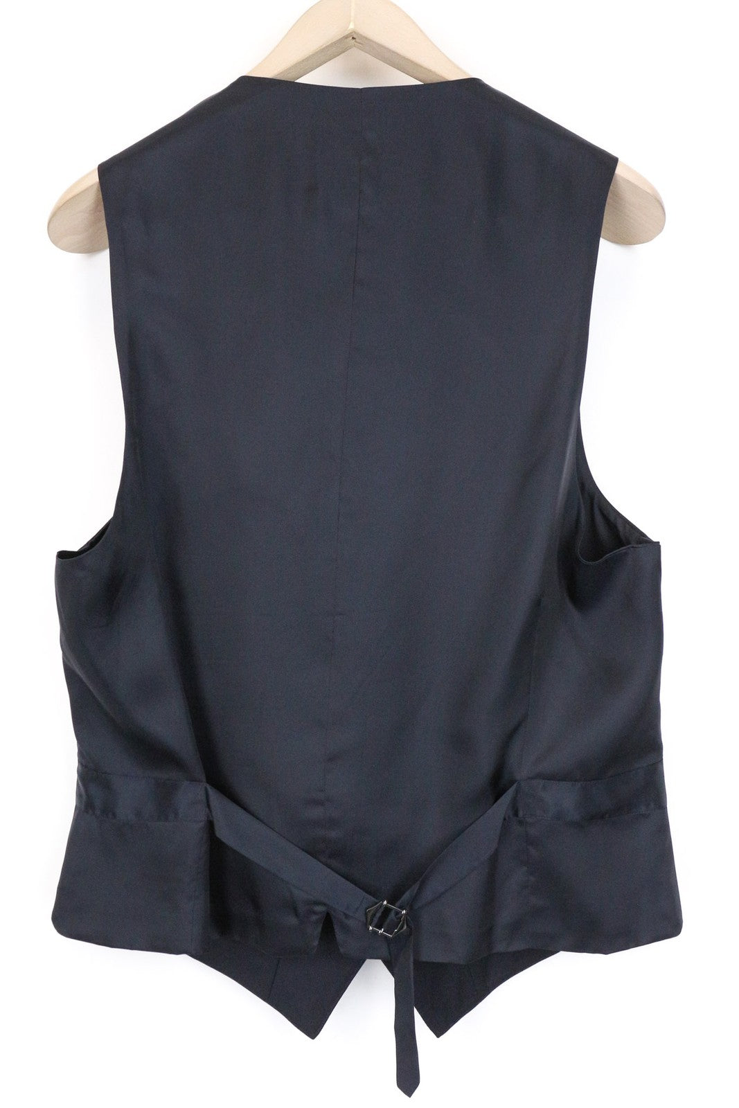 SUITSUPPLY Ferrara Men's Waistcoat UK40R Dark Blue Pure Wool Slim V-Neck Vest