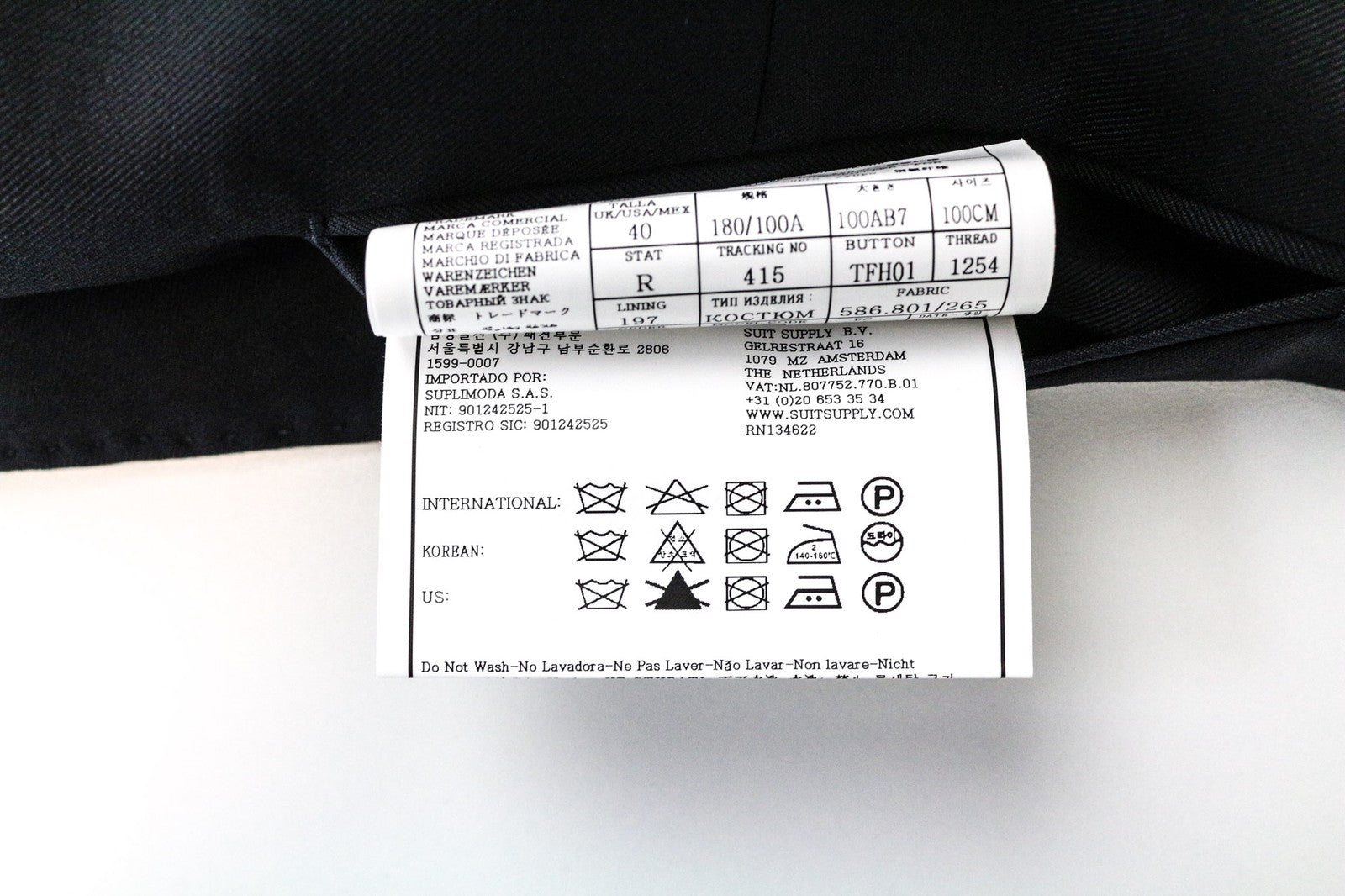 SUITSUPPLY Ferrara Men's Waistcoat UK40R Dark Blue Pure Wool Slim V-Neck Vest