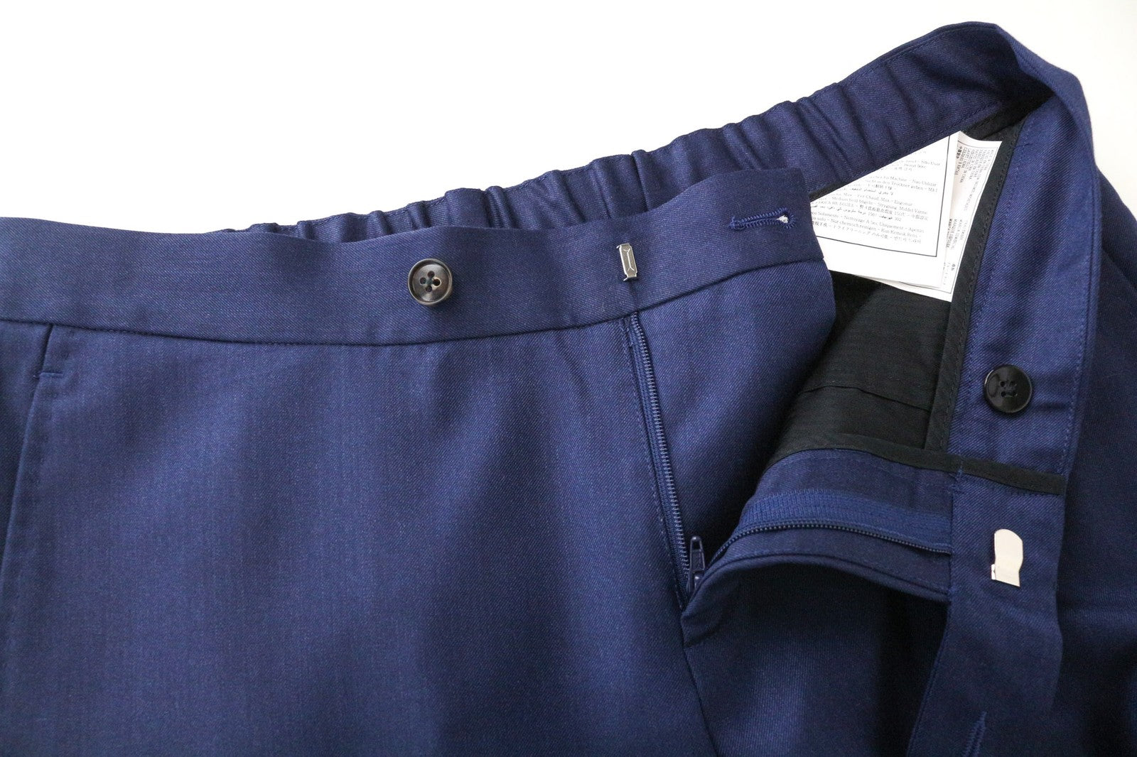 SUITSUPPLY Brescia Men's Trousers UK26R Blue Wool Pleated Classic Dress Pants