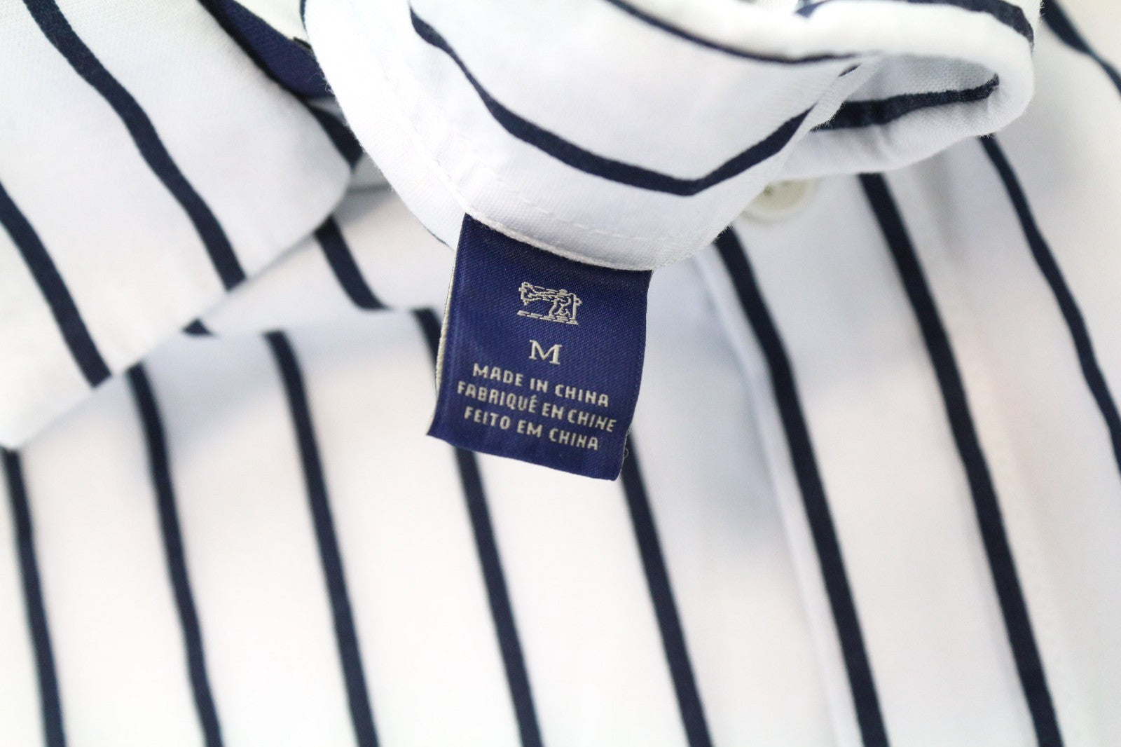 SCOTCH & SODA Men's Shirt M Navy Blue Pinstripe Fitted Long Sleeve Button Up