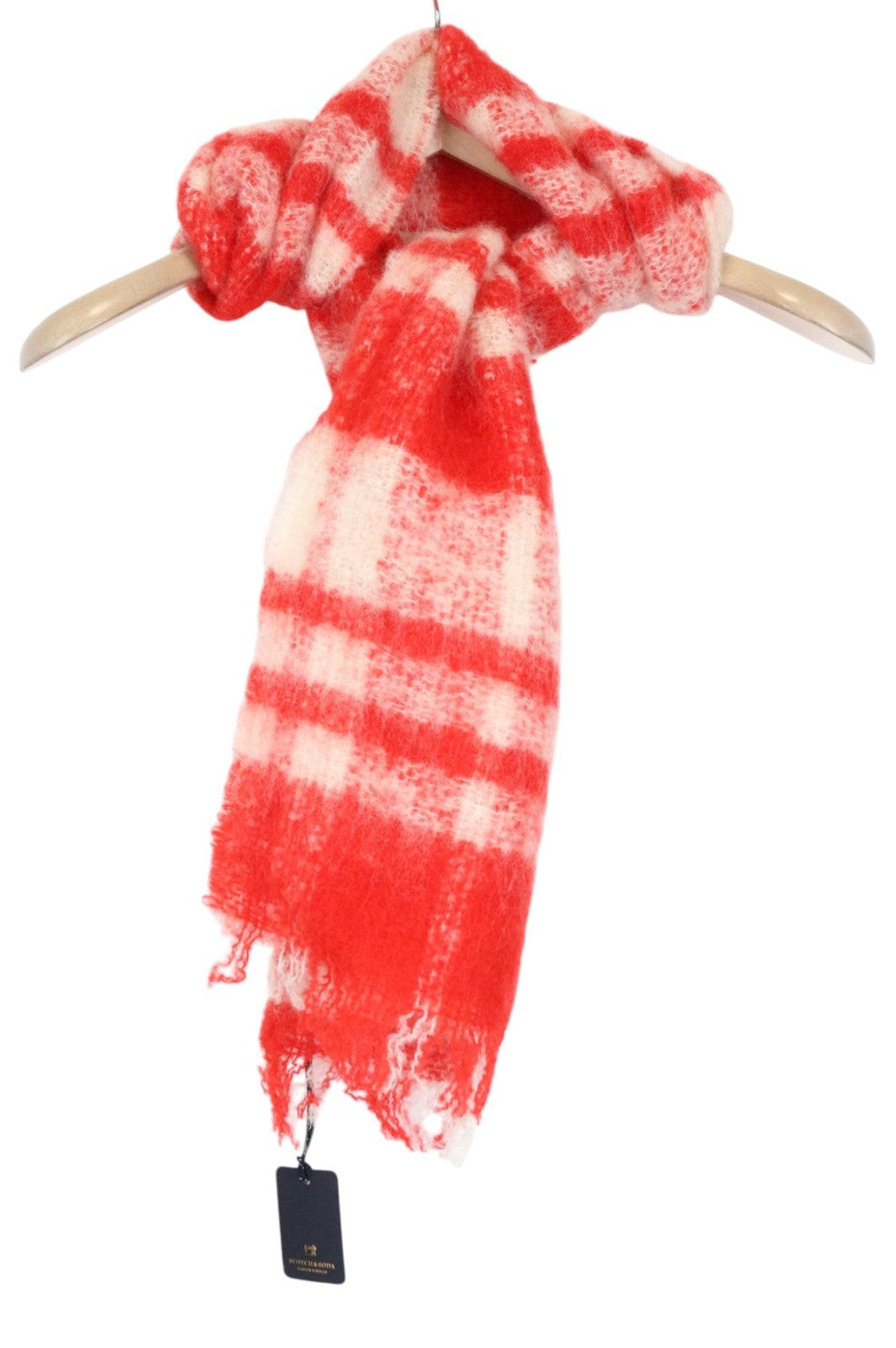 SCOTCH R'BELLE Women's Scarf OS Red Girls Checked Autumn Spring Casual Style