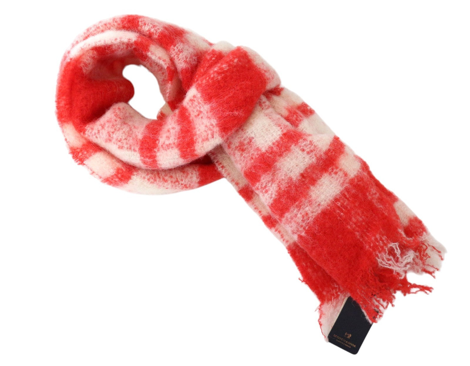 SCOTCH R'BELLE Women's Scarf OS Red Girls Checked Autumn Spring Casual Style