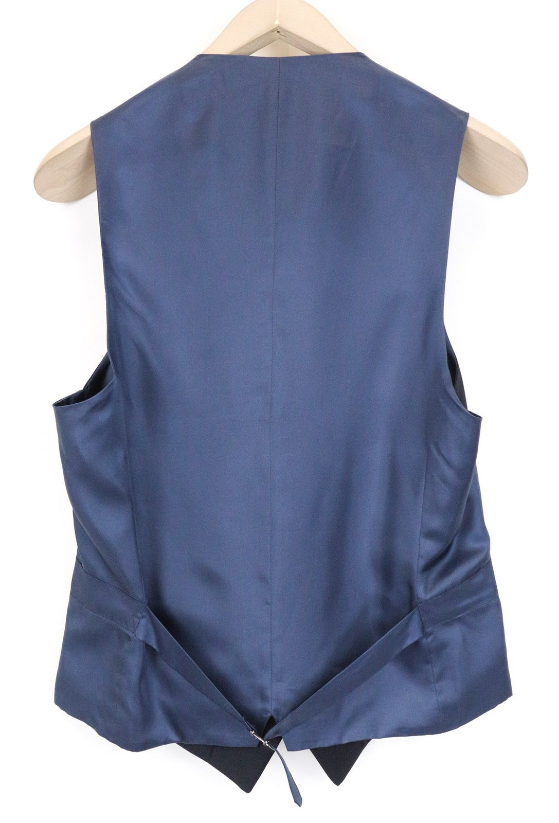 SUITSUPPLY Ferrara Men's Waistcoat UK34R Blue Pure Wool Slim V-Neck Classic