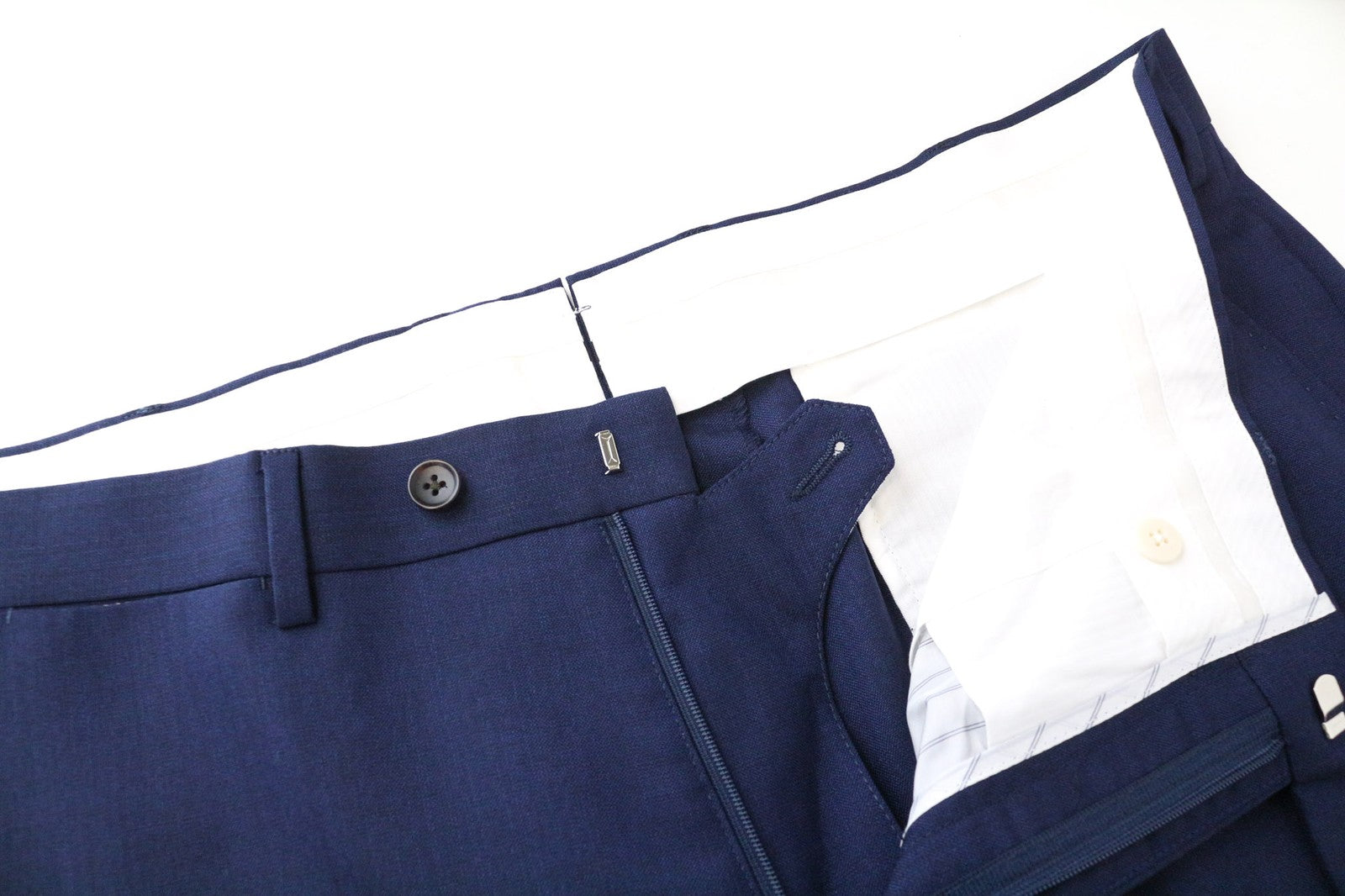 SUITSUPPLY Brescia Men's Trousers UK36S Blue Wool Pleated Front Formal Pants