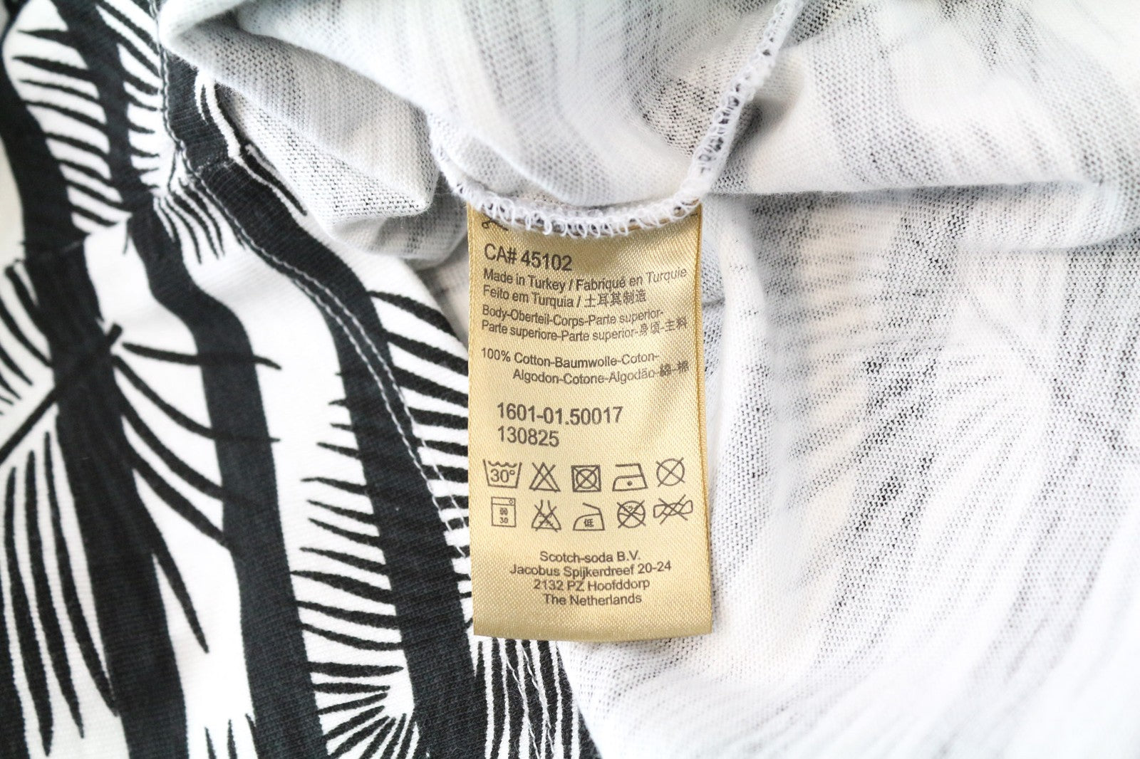 SCOTCH & SODA Men's Sweatshirt M Black Pullover Striped Floral Pure Cotton