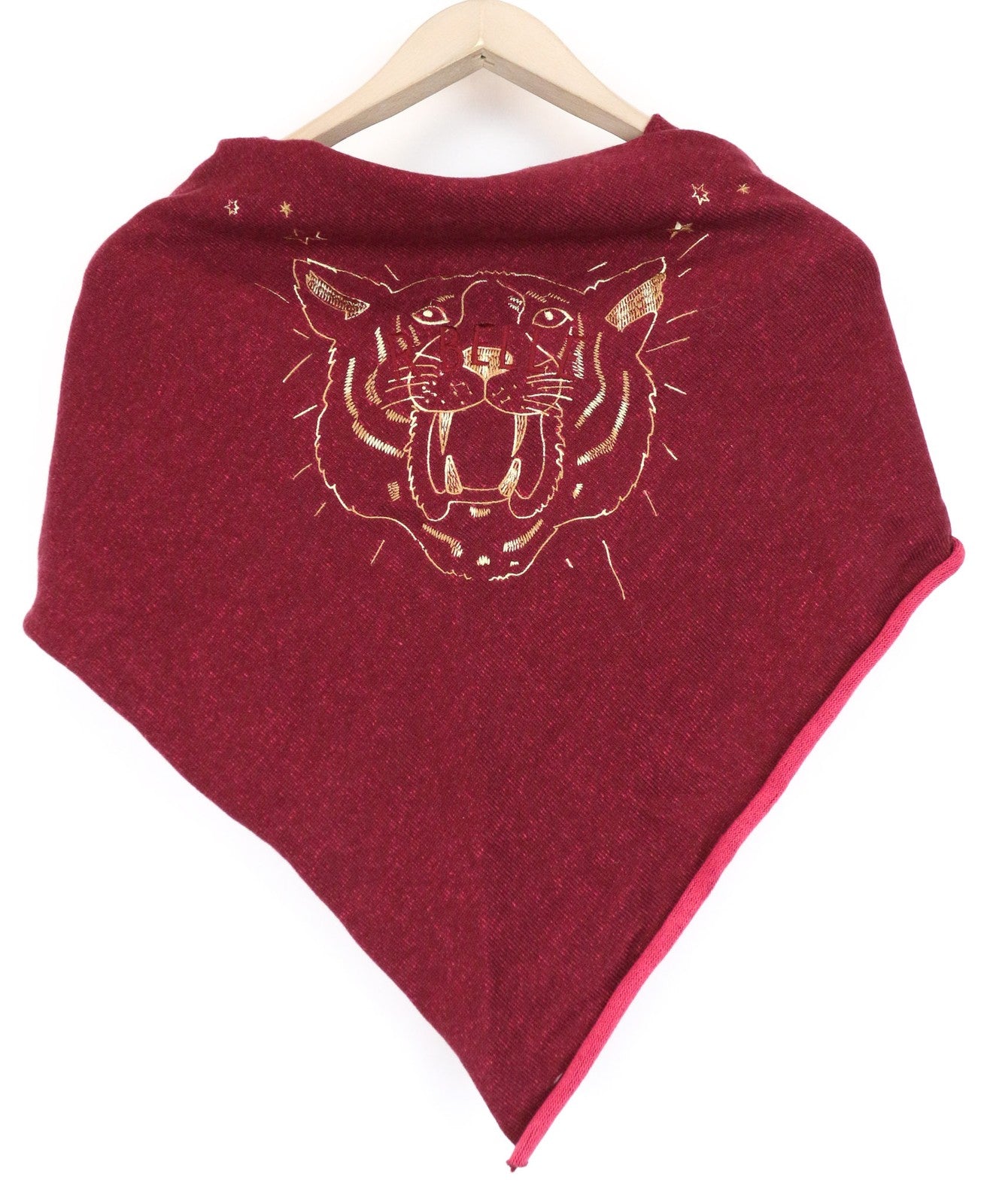 SCOTCH R'BELLE Women's Scarf OS Purple Casual Tiger Logo Embroidered Girls
