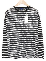 SCOTCH & SODA Men's Sweatshirt M Black Striped Hawaii Cotton Pullover Jersey