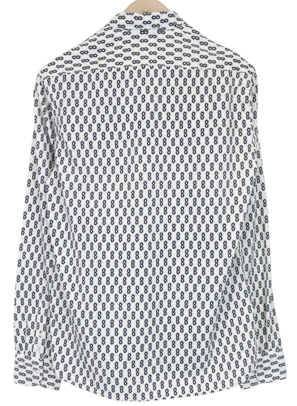 SCOTCH & SODA Men's Shirt M Blue Abstract Pattern Pure Cotton Smart Casual