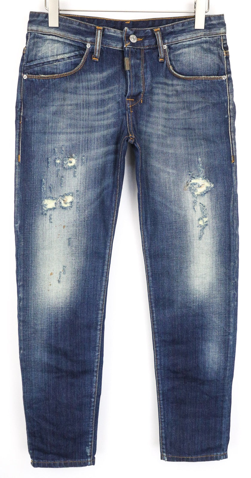 TAKESHY KUROSAWA Men's Jeans W32 Blue Cotton Aged Distressed Worn Style Wash