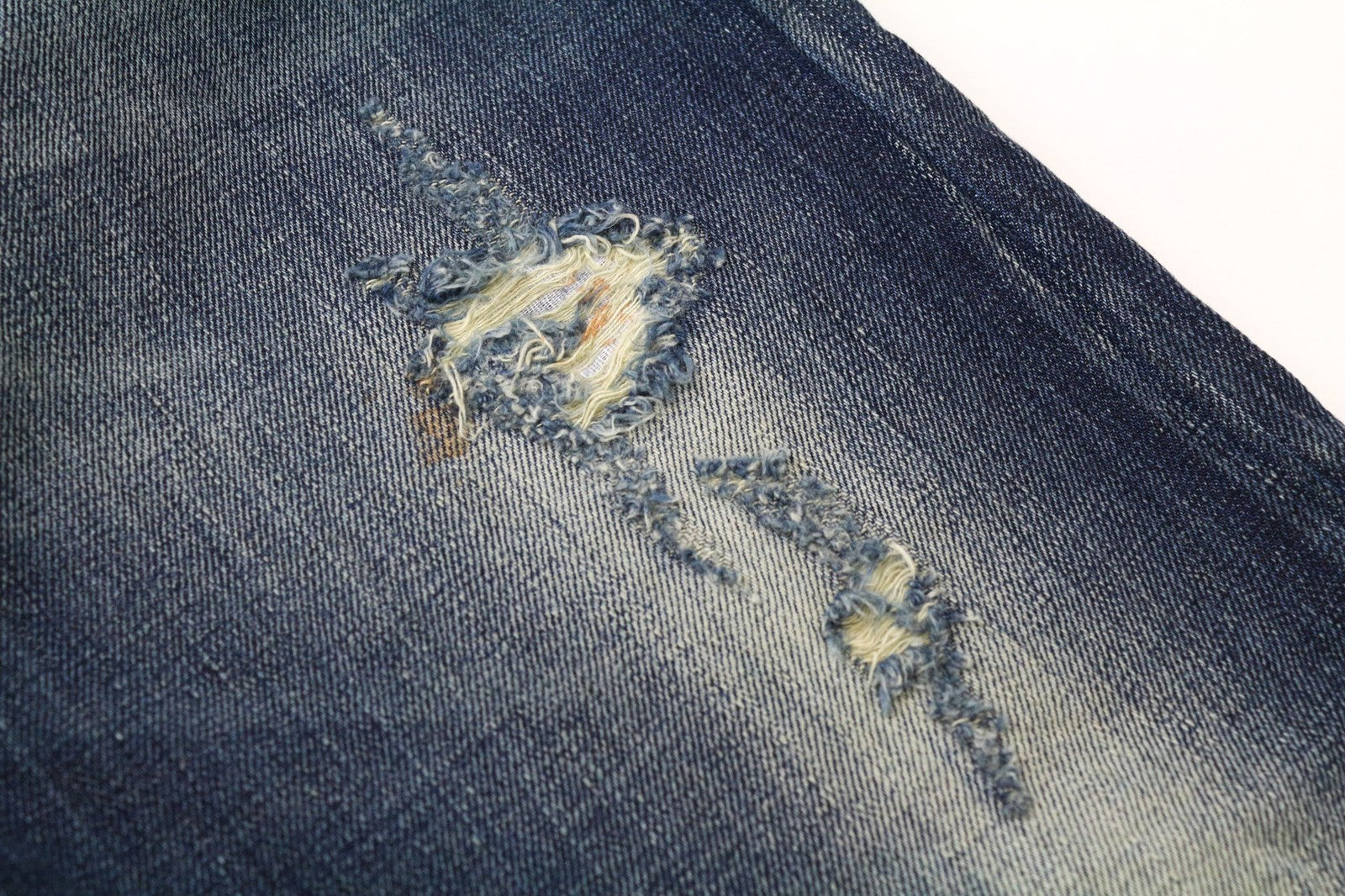 TAKESHY KUROSAWA Men's Jeans W32 Blue Cotton Aged Distressed Worn Style Wash