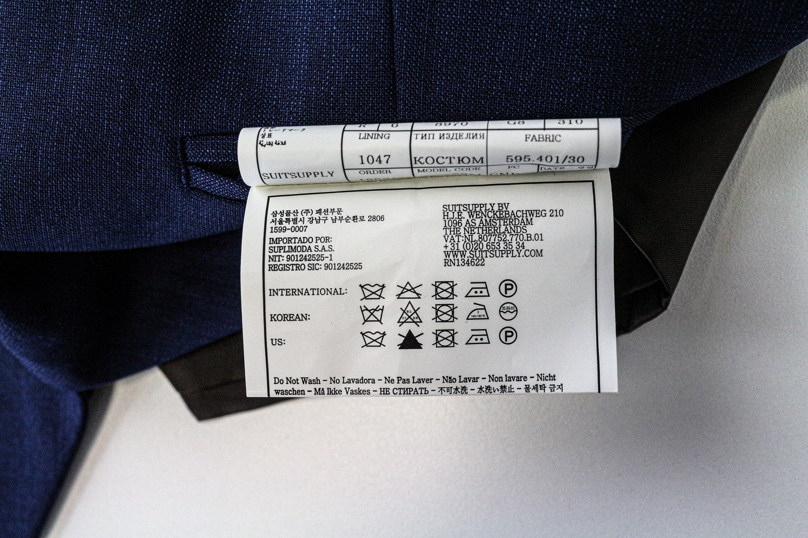 SUITSUPPLY Ferrara Men's Waistcoat UK36R Blue Wool V-Neck Lined Smart Vest