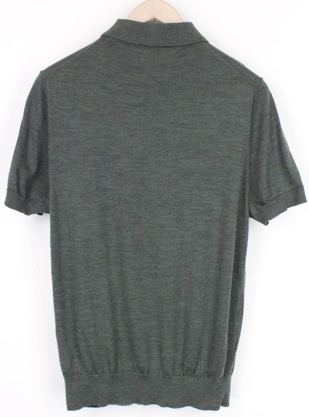 SUITSUPPLY Men's ~S Green Merino Wool Polo Knit Slim Melange Tee