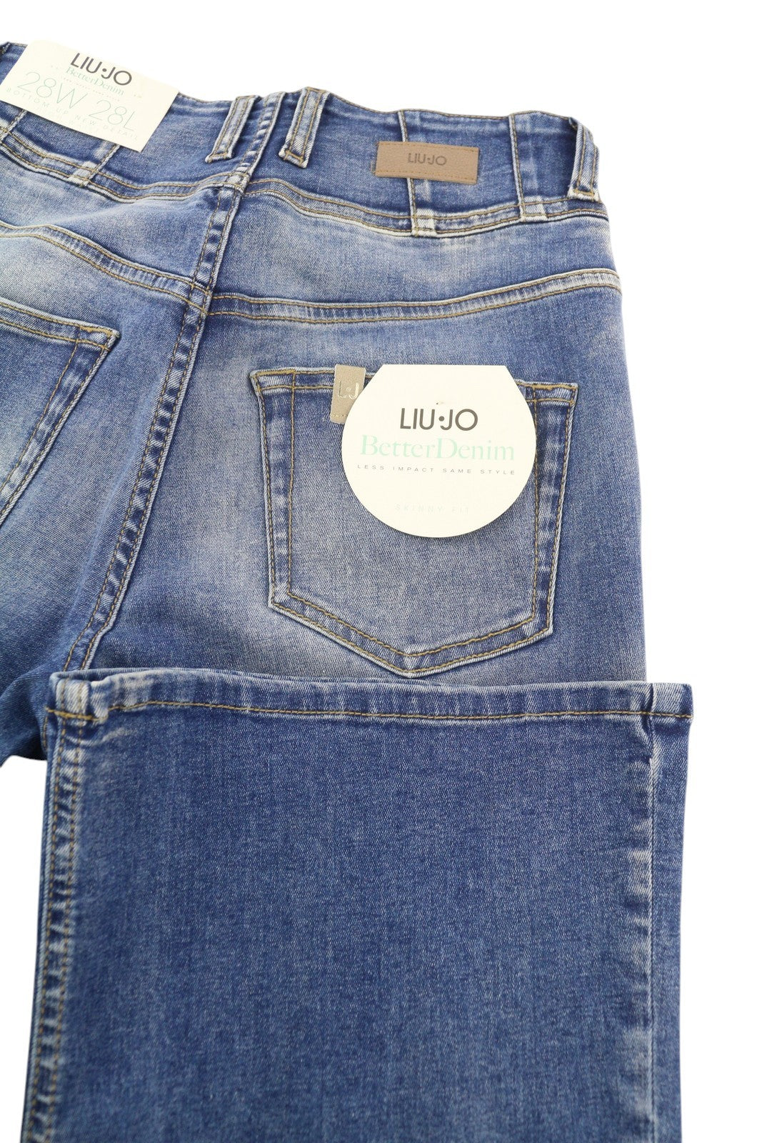 LIU JO Women Jeans W28/L28 High Waist Buttoned Bootcut Fit Fade Effect Bottom Up