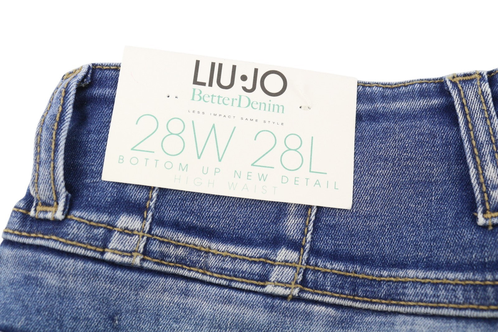 LIU JO Women Jeans W28/L28 High Waist Buttoned Bootcut Fit Fade Effect Bottom Up