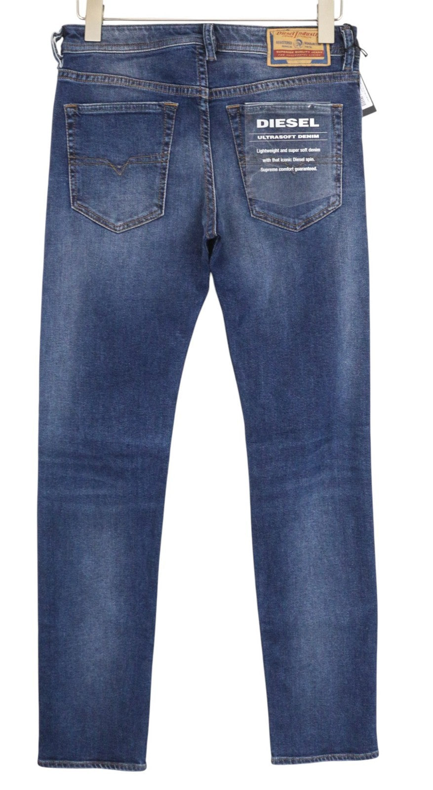 DIESEL Buster 084NS Men's Jeans W28/L32 Blue Slim Tapered Stretch Regular