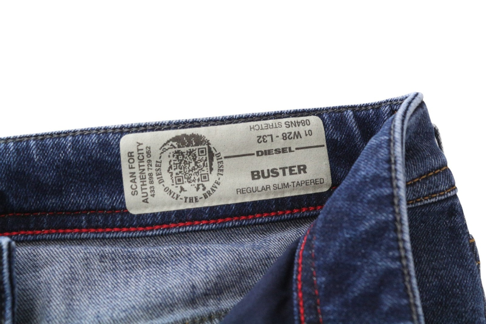 DIESEL Buster 084NS Men's Jeans W28/L32 Blue Slim Tapered Stretch Regular
