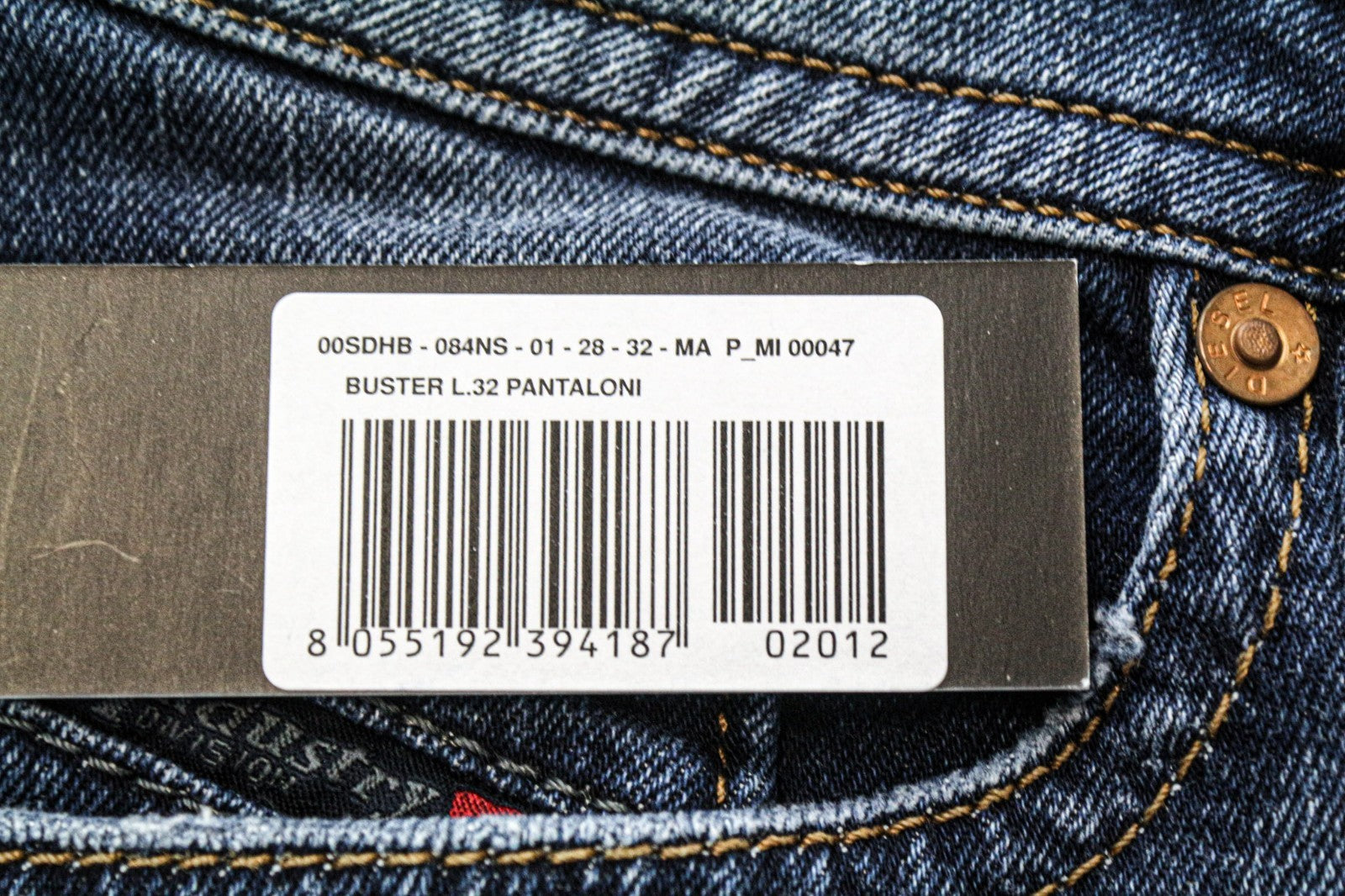 DIESEL Buster 084NS Men's Jeans W28/L32 Blue Slim Tapered Stretch Regular