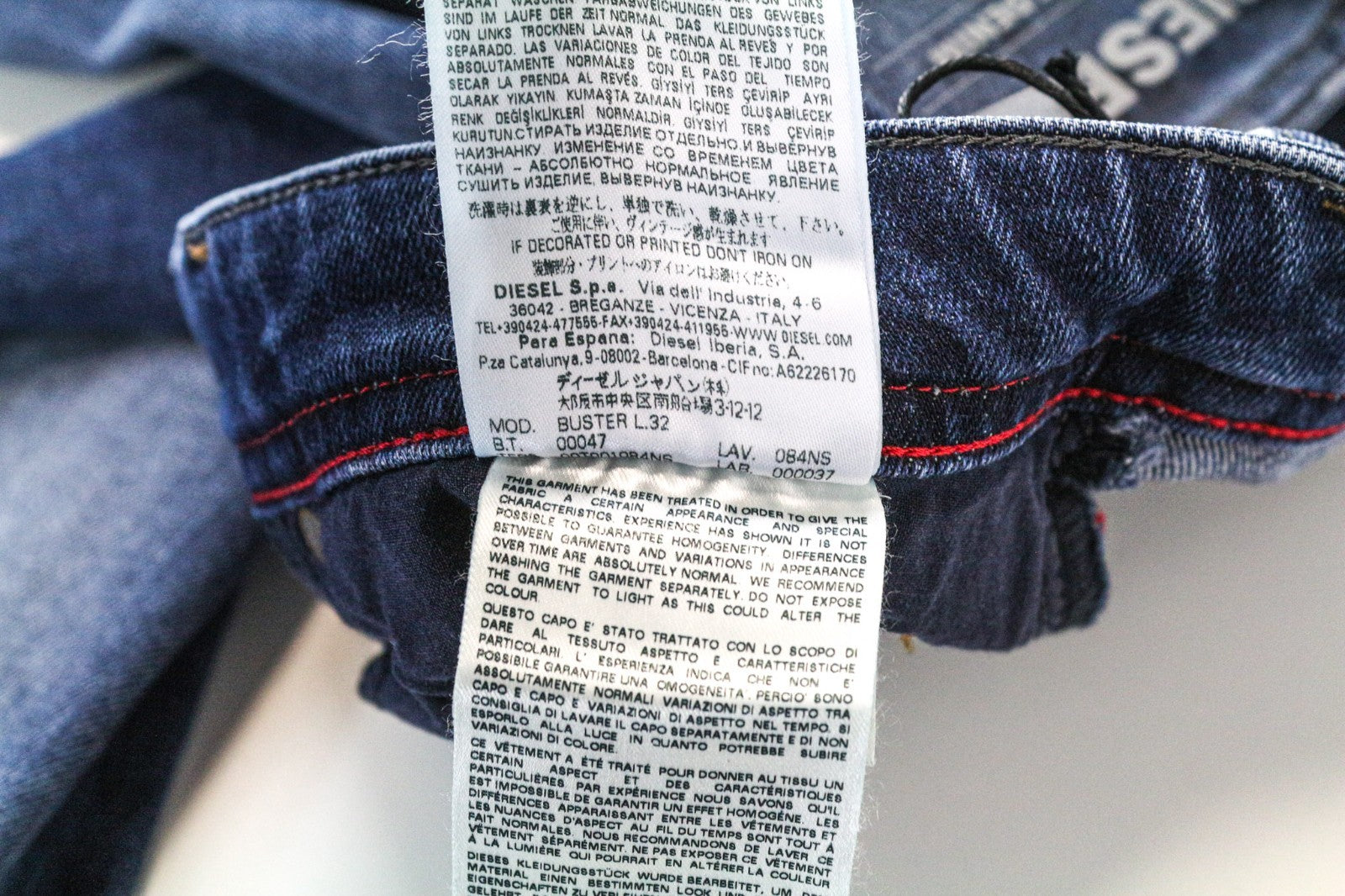 DIESEL Buster 084NS Men's Jeans W28/L32 Blue Slim Tapered Stretch Regular