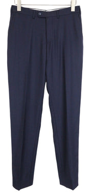SUITSUPPLY Brescia Men's Trousers UK36R Navy Slim Stretch Flat-Front Wool
