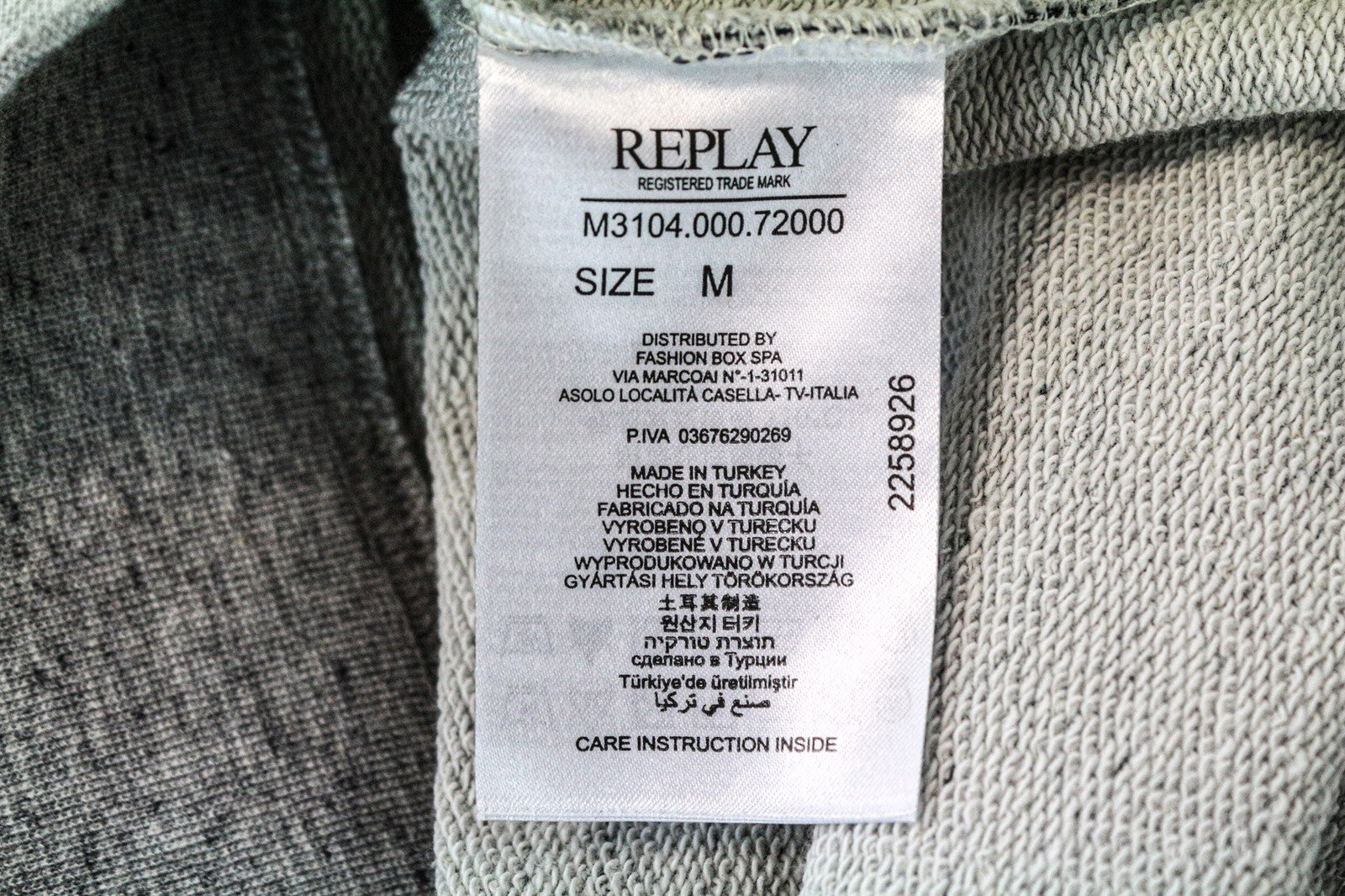 REPLAY Men's Sweatshirt M Grey Cotton Jersey Crew Neck Melange Fleece