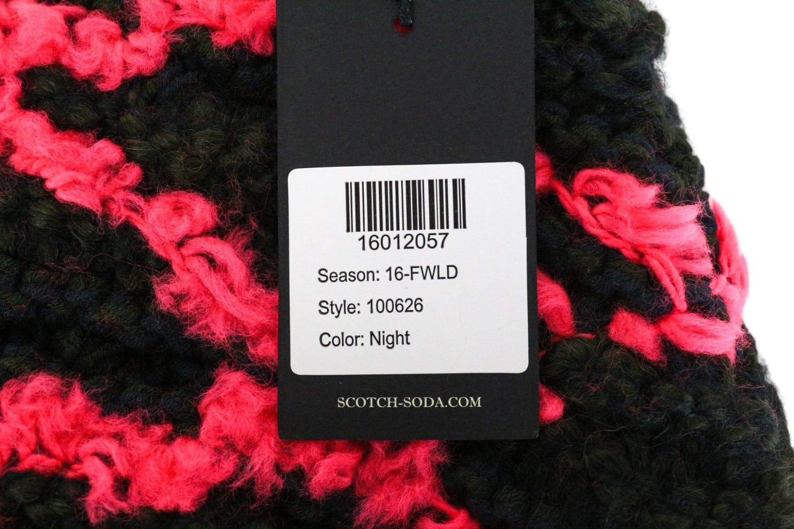 SCOTCH & SODA Ams Couture Women's Scarf OS Knitted Green Navy Pink Tassels