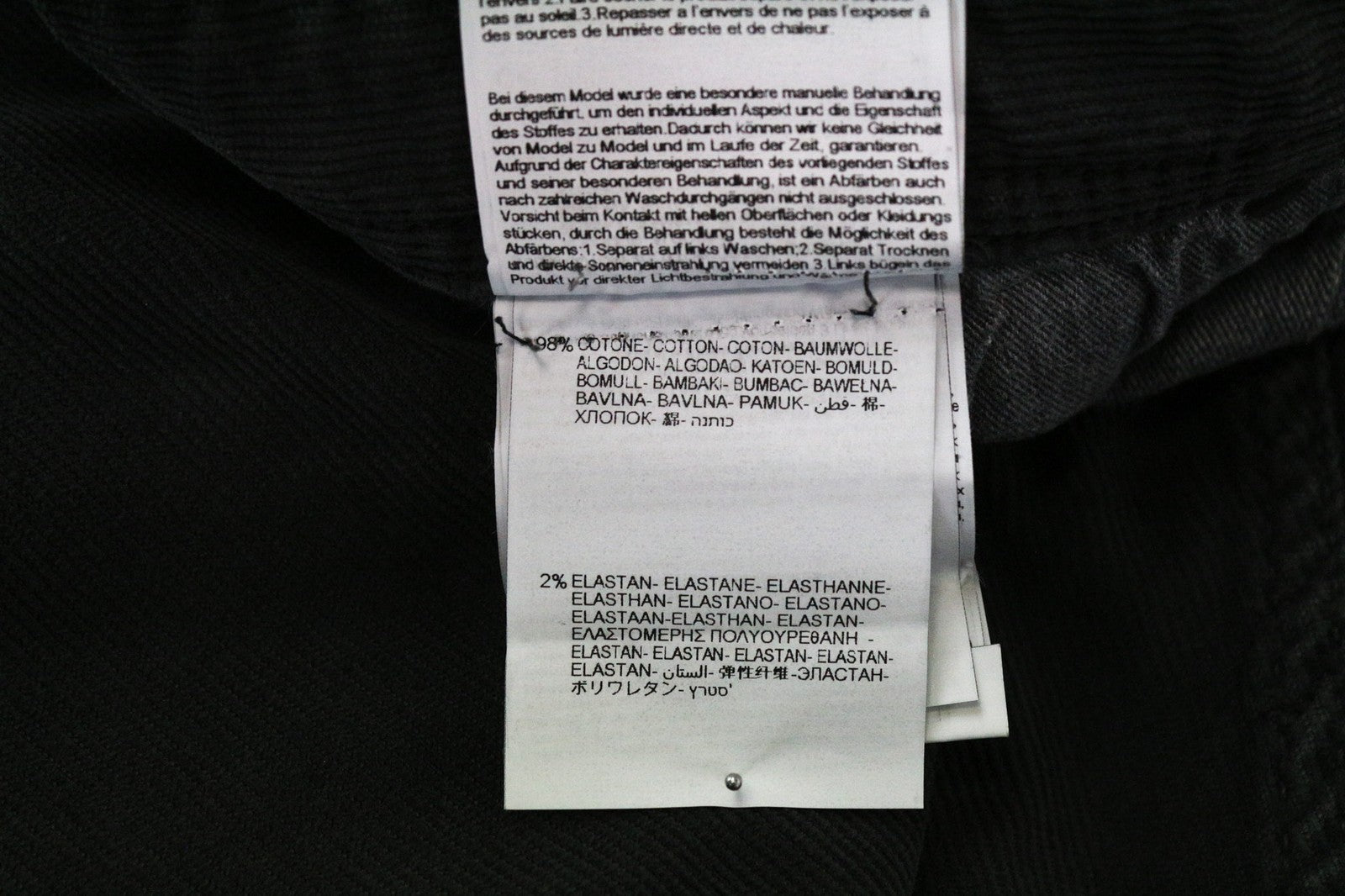 REPLAY Grover Men's Trousers W31/L34 Grey Corduroy Straight Fit Stretch Pants