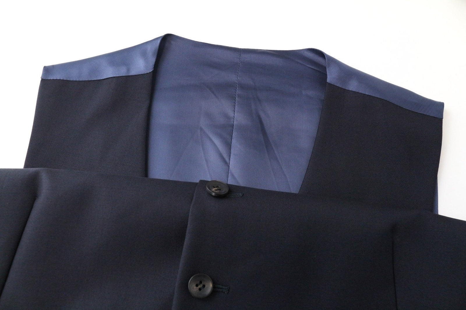 SUITSUPPLY Ferrara Men's Suit UK38S 2Pc Wool Blue Waistcoat Trousers Formal