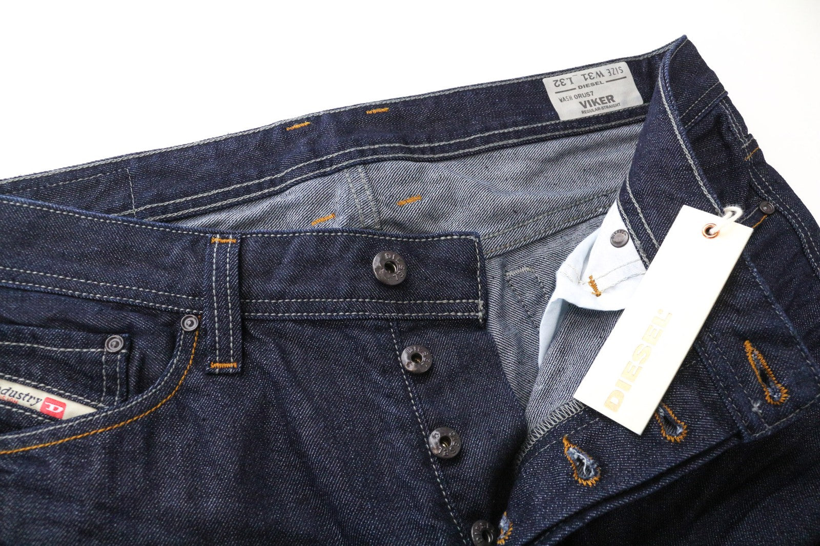 DIESEL Viker 0RUS7 Men's Jeans W31/L32 Regular Straight Fit Blue Cotton