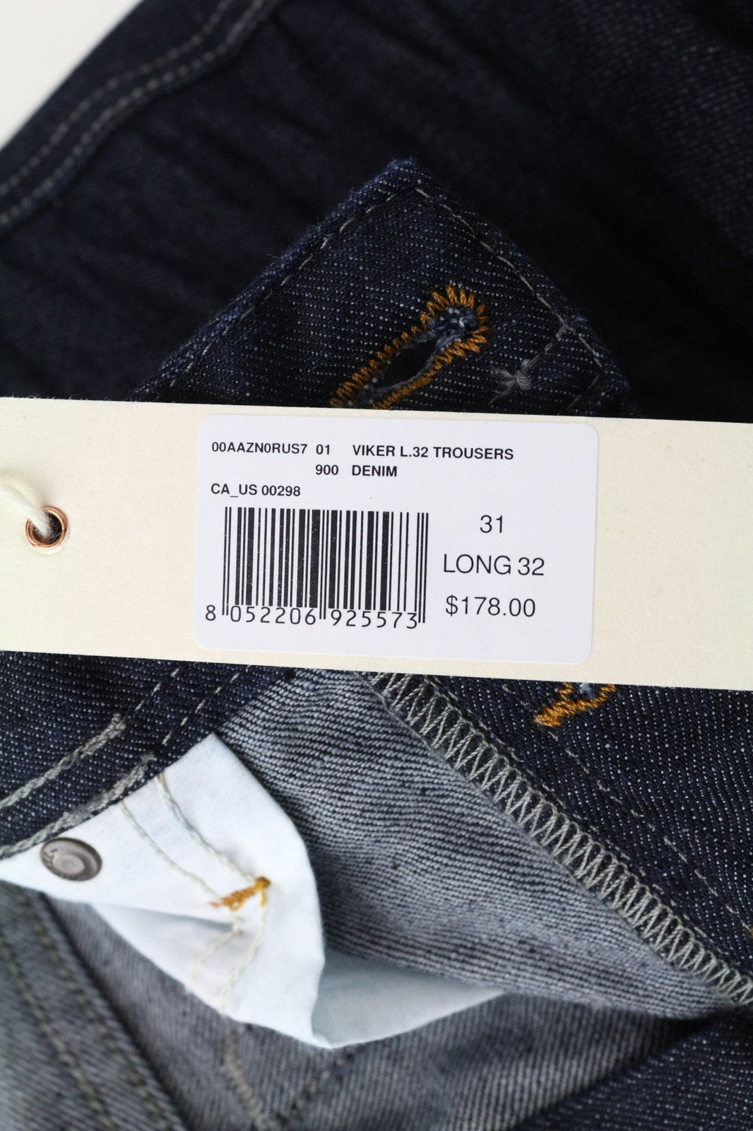 DIESEL Viker 0RUS7 Men's Jeans W31/L32 Regular Straight Fit Blue Cotton