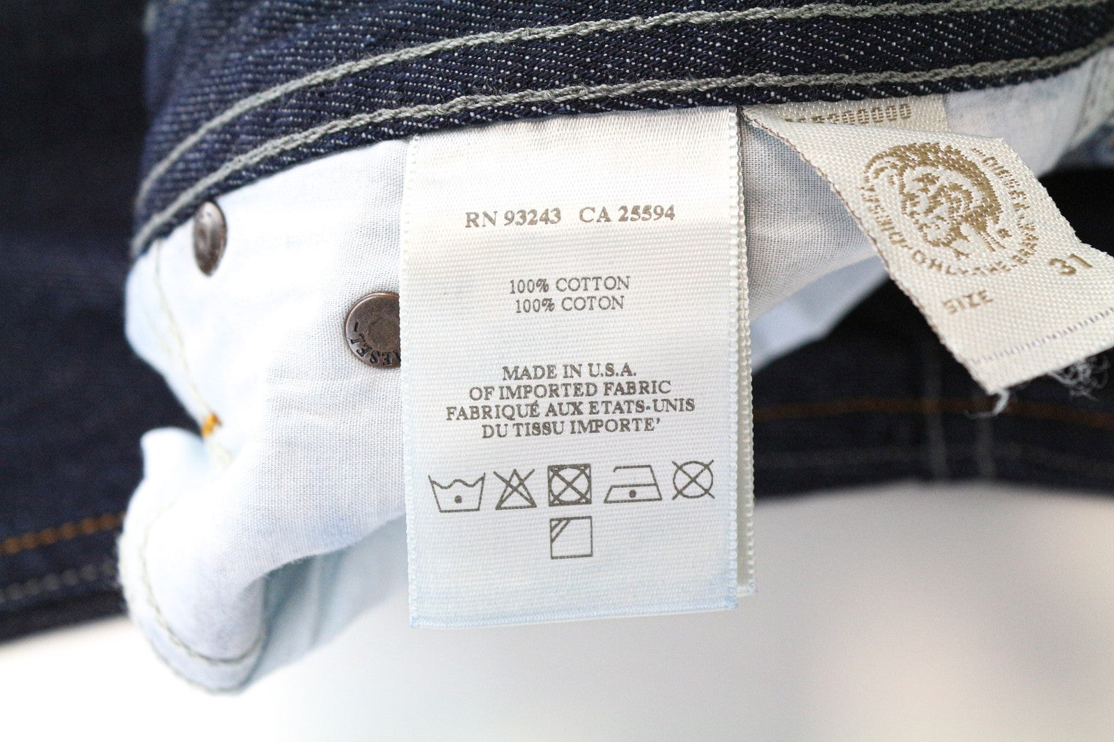 DIESEL Viker 0RUS7 Men's Jeans W31/L32 Regular Straight Fit Blue Cotton