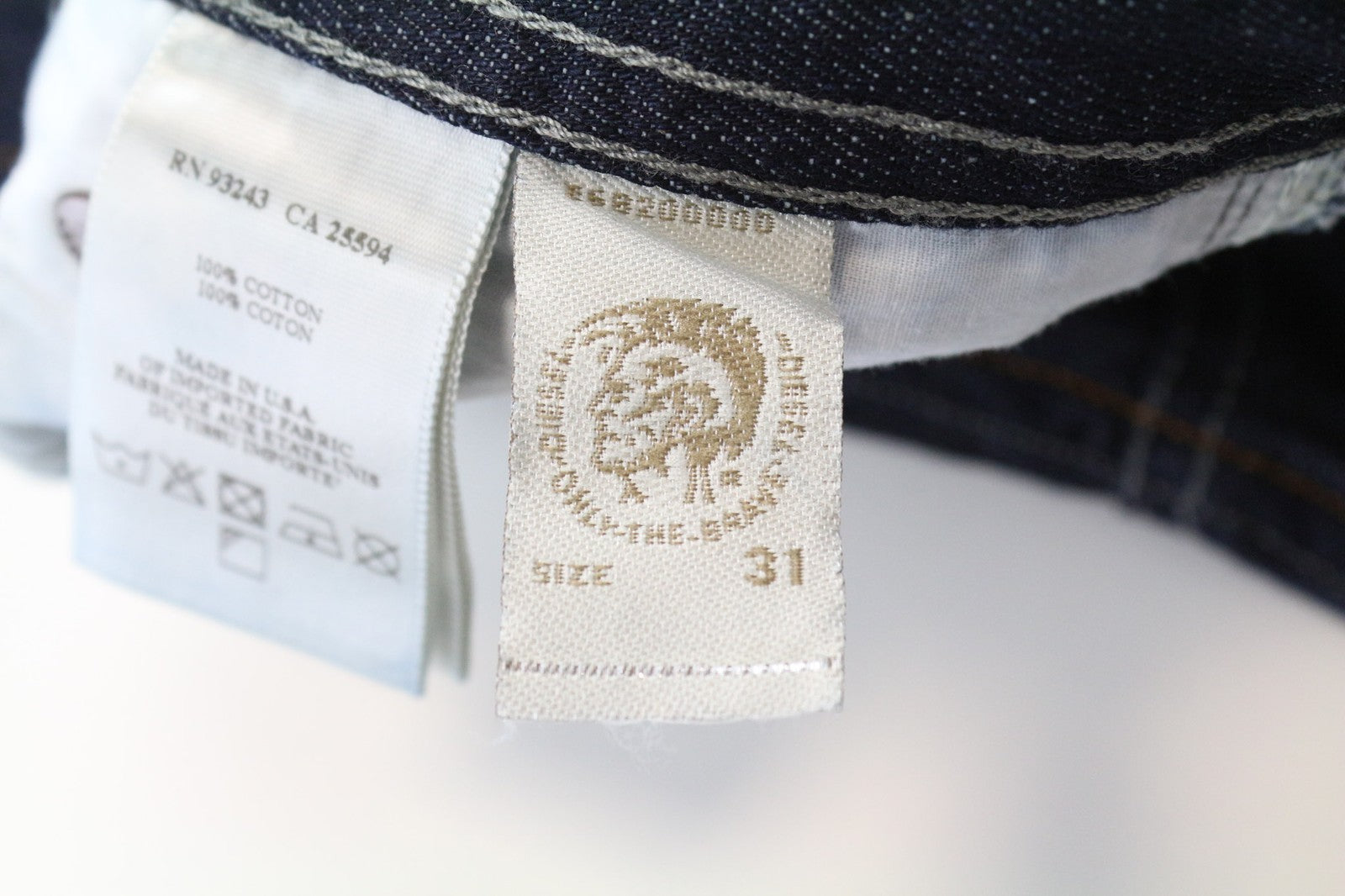 DIESEL Viker 0RUS7 Men's Jeans W31/L32 Regular Straight Fit Blue Cotton