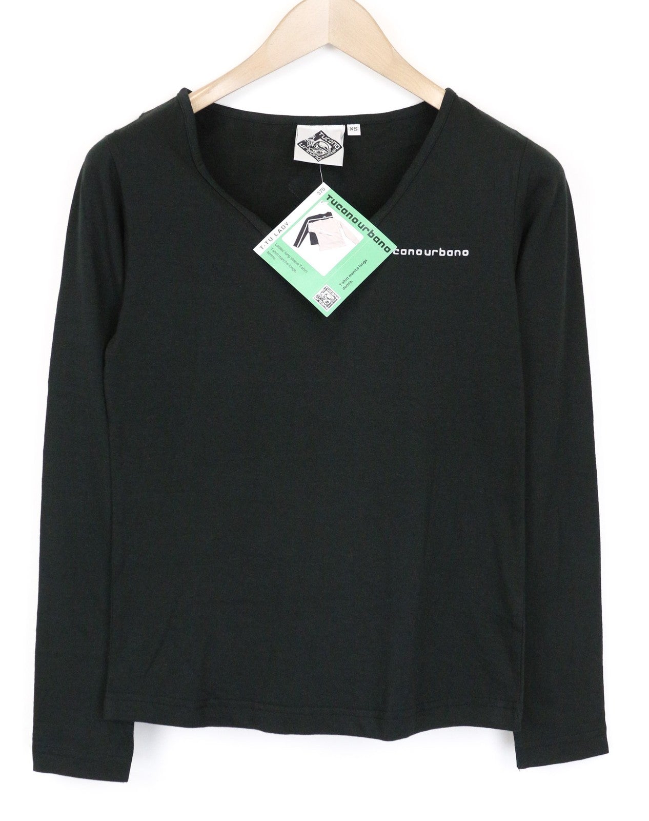 TUCANO URBANO T-TU Lady Women's T-Shirt XS Black Cotton Long Sleeve Pullover