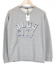 DENHAM Blue City Women's Sweatshirt XS Grey Cotton Long Sleeve Pullover