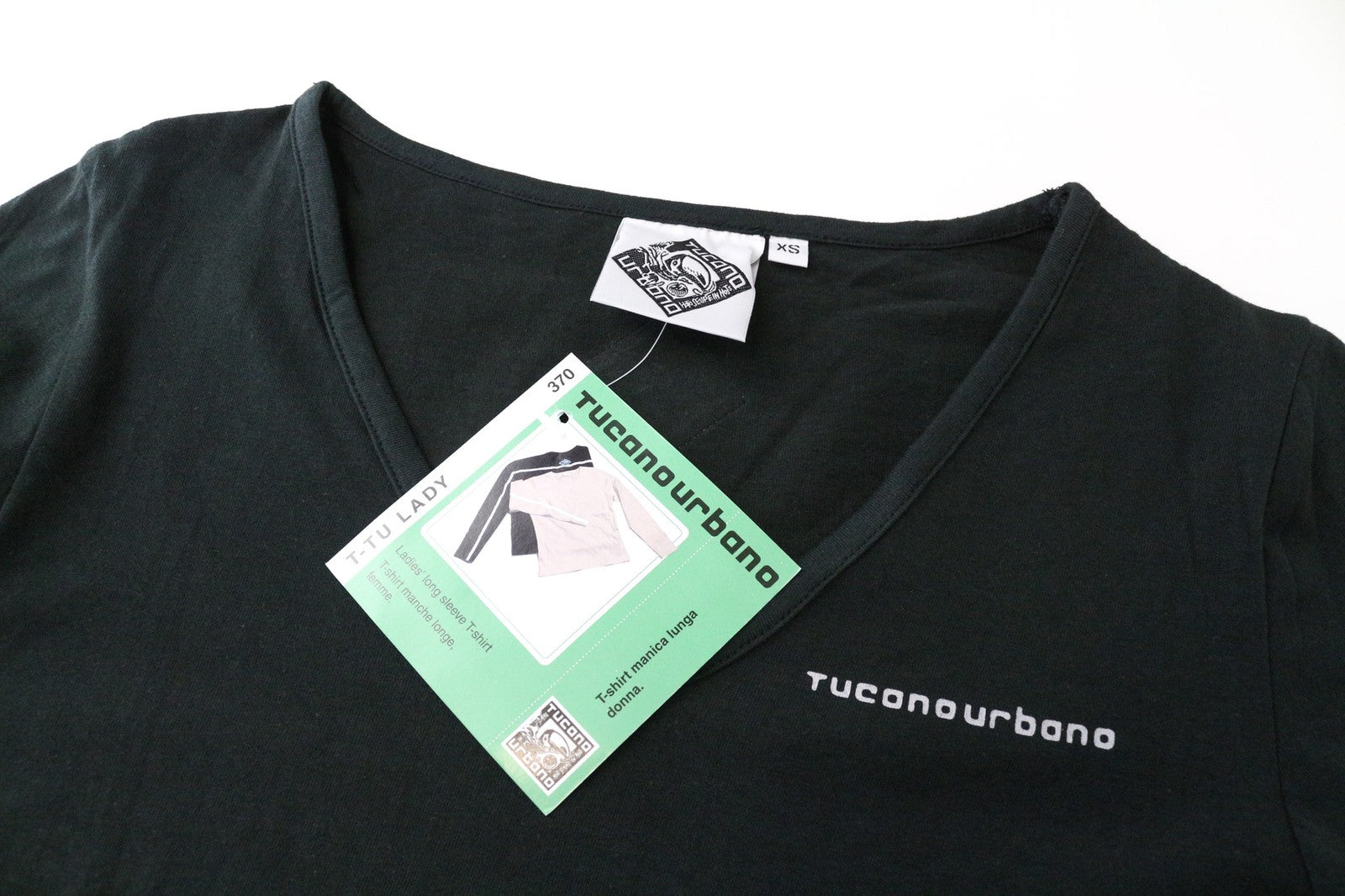 TUCANO URBANO T-TU Lady Women's Pullover XS Black Cotton Long Sleeve Top