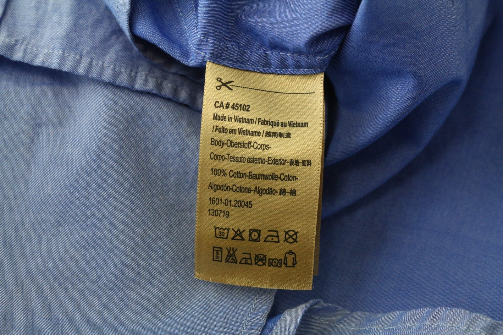 SCOTCH & SODA Ams Couture Men's Shirt S Slim Blue Cotton Long Sleeve Button