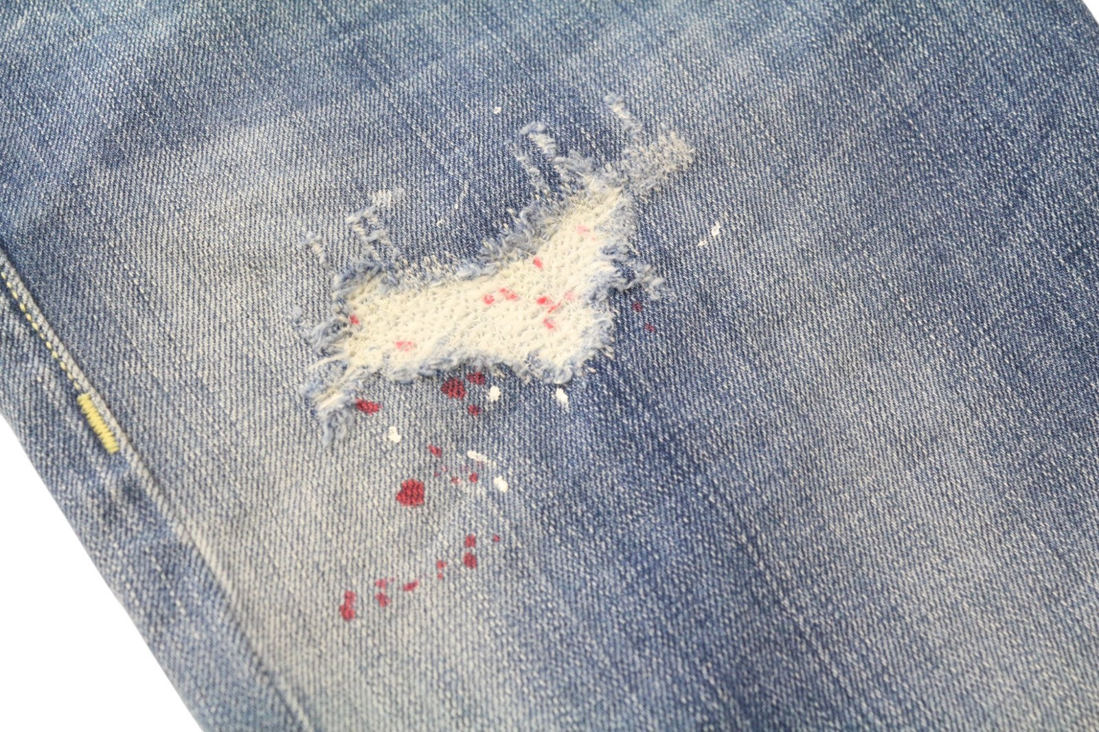 TAKESHY KUROSAWA TK 72 Men's Jeans W32 Blue Slim Buttoned Non-Stretch Distress